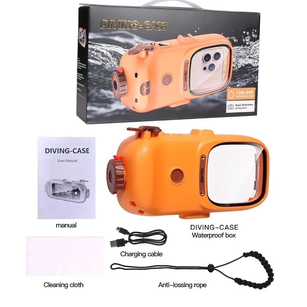 49ft Underwater Diving Waterproof Bluetooth Phone Case Cover for iPhone/Samsung
